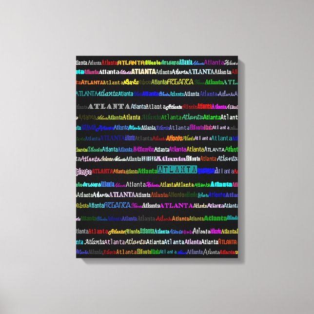 Atlanta Text Design I Wrapped Canvas Leinwanddruck (Vorderseite)