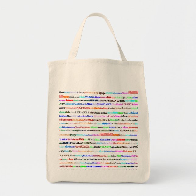 Atlanta Text Design II Bio Tote Bag Tragetasche (Vorne)