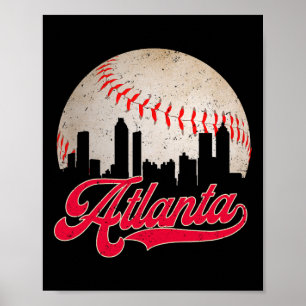 Atlanta Vintage Bysebyll T-Shirt abgenutzt Gameday Poster