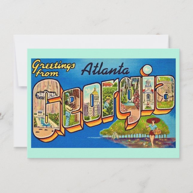Atlanta Vintage Postkarte (Vorderseite)