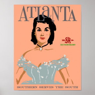 Atlanta, Vintages Bahnposter Poster