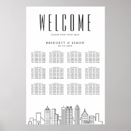 Atlanta Wedding | 12 Tabelle Seating Chart Poster