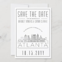 Atlanta Wedding | Stilisierte Skyline Save the Dat