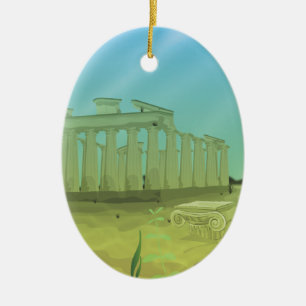 Atlantas Cartoon-Landschaft Keramikornament