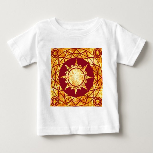 Atlantean Gold auf Rot Baby T-shirt (Vorderseite)