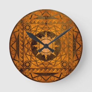 Atlantean Handwerks-Kupfer auf Bronze Runde Wanduhr