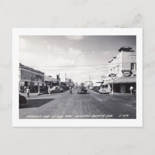 Atlantic Ave, Delray Beach, Florida Vintag Postkarte