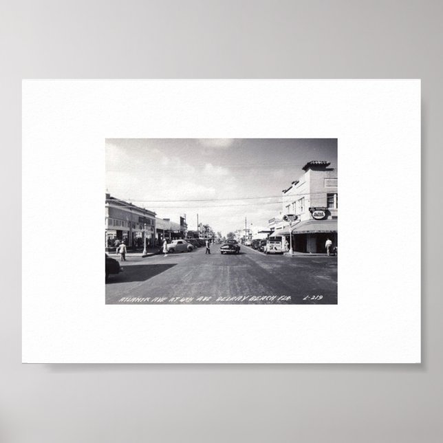 Atlantic Ave., Delray Beach, Florida Vintage Poster (Vorne)