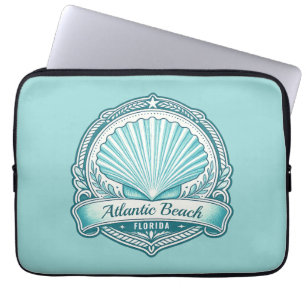 Atlantic Beach FL Küsten-Muschel-Emblem Laptopschutzhülle