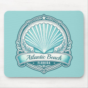 Atlantic Beach FL Küsten-Muschel-Emblem Mousepad