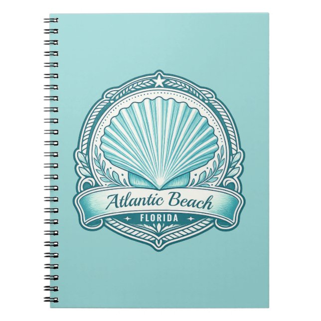 Atlantic Beach FL Küsten-Muschel-Emblem Notizblock (Vorderseite)