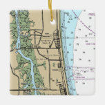 Atlantic Beach Florida Keramik Ornament<br><div class="desc">Atlantic Beach Florida Weihnachtsschmuck mit NOAA-Diagramm,  zeigt Neptun Beach.</div>