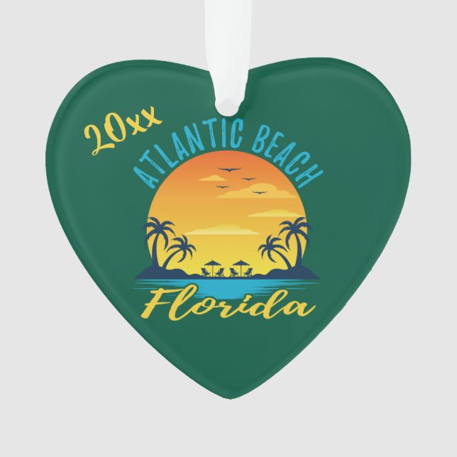 Atlantic Beach Florida Palm Tree Sunset Ornament (Vorderseite)