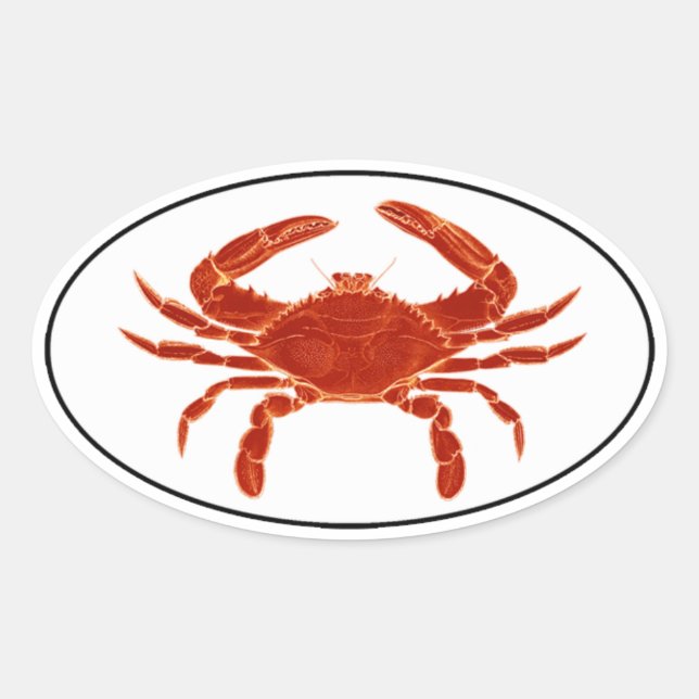 Atlantic Blue Crab Euro Style Oval Sticker Logo (Vorderseite)
