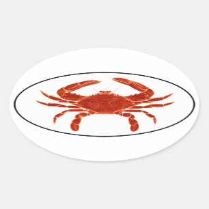 Atlantic Blue Crab Euro Style Oval Sticker Logo