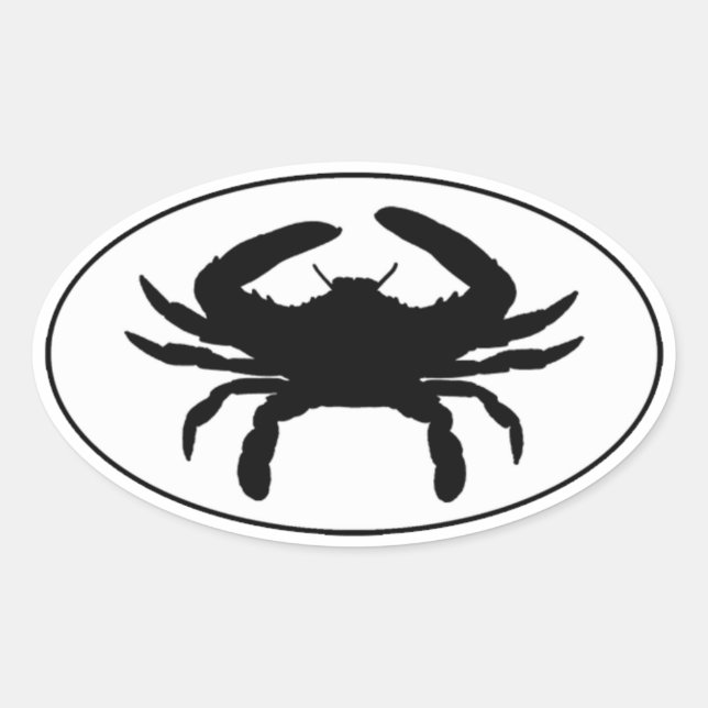 Atlantic Blue Crab Euro Style Oval Sticker Logo (Vorderseite)