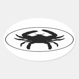 Atlantic Blue Crab Euro Style Oval Sticker Logo