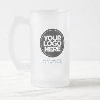Atlantic Blue Logo and Text Mattiert Glass Beer Ta