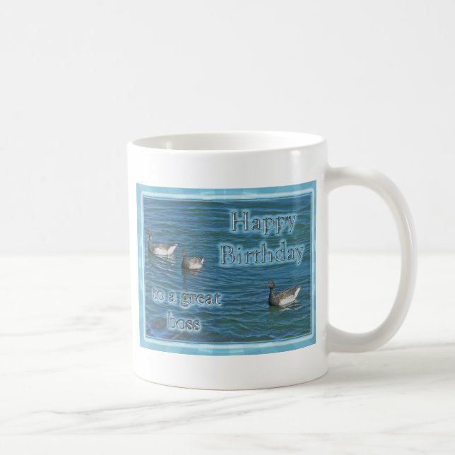 Atlantic Brant Geese Boss Birthday Tasse (Rechts)