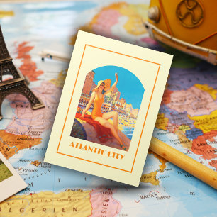 Atlantic City 1930er Button-Up Retro Vintage Trave Postkarte