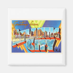 Atlantic City 2 New-Jersey NJ Vintage Reise - Magnet