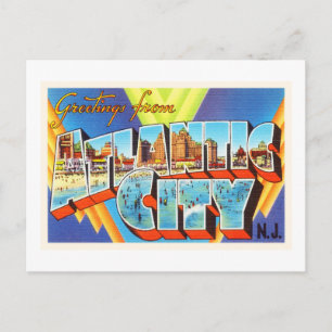Atlantic City 2 New Jersey NJ Vintage Travel - Postkarte
