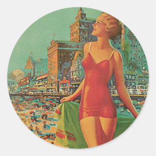 Atlantic City - America's All Year Resort Runder Aufkleber