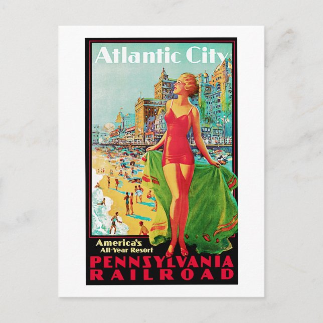 Atlantic City - Amerikas ganzjähriger Spielplatz Postkarte (Vorderseite)