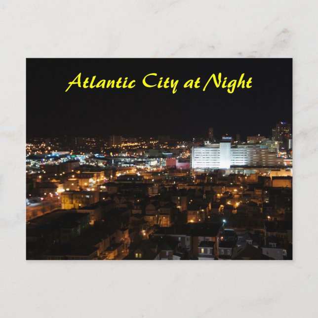 Atlantic City at Night Postkarte (Vorderseite)