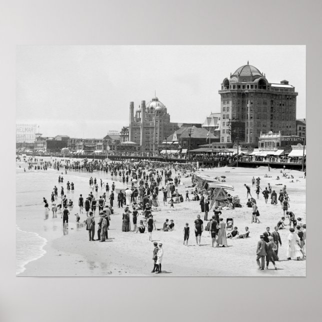 Atlantic City Beach, 1910. Vintages Foto Poster (Vorne)