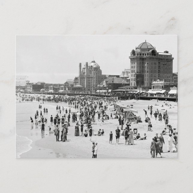 Atlantic City Beach & Boardwalk, 1910 Postkarte (Vorderseite)