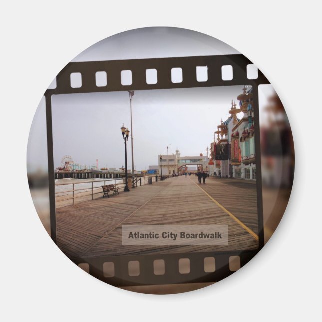 Atlantic City Beach Boardwalk auf Film Magnet (Vorne)