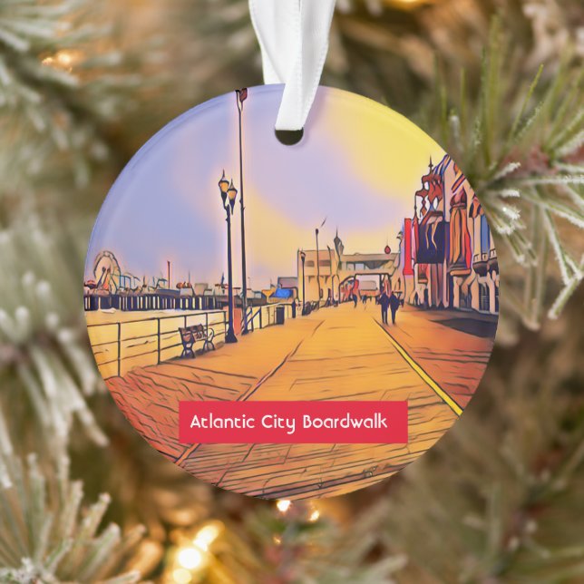 Atlantic City Beach Boardwalk Pop Ornament (Baum)