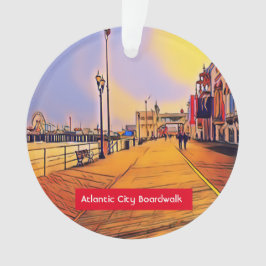 Atlantic City Beach Boardwalk Pop Ornament