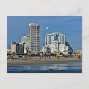Atlantic City Beach mit Casino Postkarte