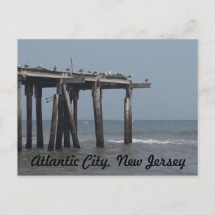 Atlantic City Beach mit Vogelschutzkarte Postkarte