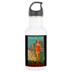 Atlantic City Beauty Vintages Kunstwerk Edelstahlflasche