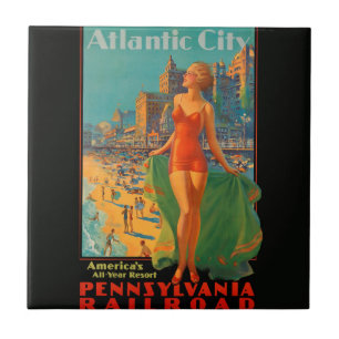 Atlantic City Beauty Vintages Kunstwerk Fliese