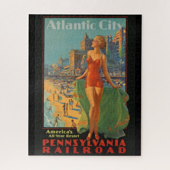 Atlantic City Beauty Vintages Kunstwerk Puzzle (Vertikal)