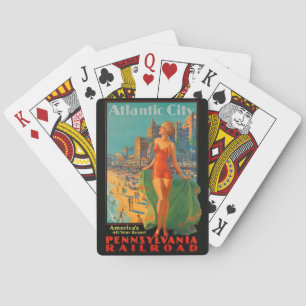 Atlantic City Beauty Vintages Kunstwerk Spielkarten