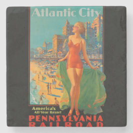 Atlantic City Beauty Vintages Kunstwerk Steinuntersetzer