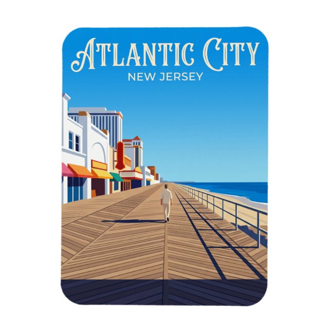 Atlantic City Boardwalk USA Magnet (Vertikal)