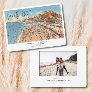 Atlantic City Hochzeit Vintage Save the Date Einladung