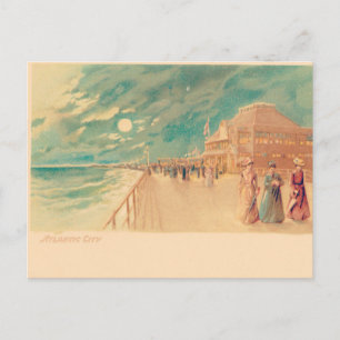 Atlantic City Nacht Postkarte