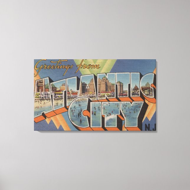 Atlantic City, New Jersey (Boardwalk Scene) Leinwanddruck (Vorderseite)