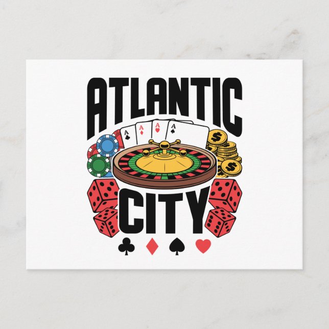 Atlantic City New Jersey Casino Gambling Postkarte (Vorderseite)