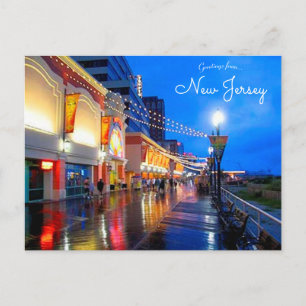 Atlantic City New Jersey Fantastische Landkarte Postkarte
