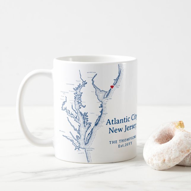Atlantic City New Jersey Geschenk Kaffeetasse (Mit Donut)