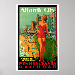 Atlantic City New Jersey Girl Poster