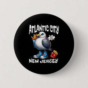 Atlantic City New Jersey Möwe Pommes Funn Button